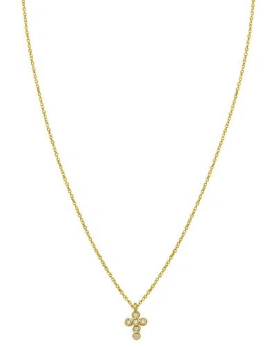 Italian Gold 14k 0.03 Ct. Tw. Diamond Cross Necklace
