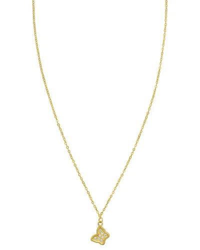 Italian Gold 14k 0.04 Ct. Tw. Diamond Butterfly Necklace