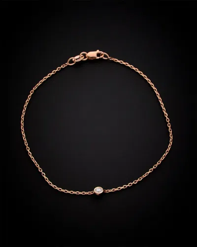 Italian Gold 14k 0.08 Ct. Tw. Diamond Bracelet In Gold