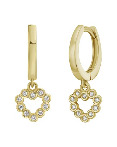 Italian Gold 14k 0.10 Ct. Tw. Diamond Heart Earrings