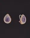 Italian Gold 14k 10.75 Ct. Tw. Diamond & Purple Amethyst Earrings