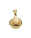 Italian Gold 14k 13mm Puffed Round Locket Pendant In Gold