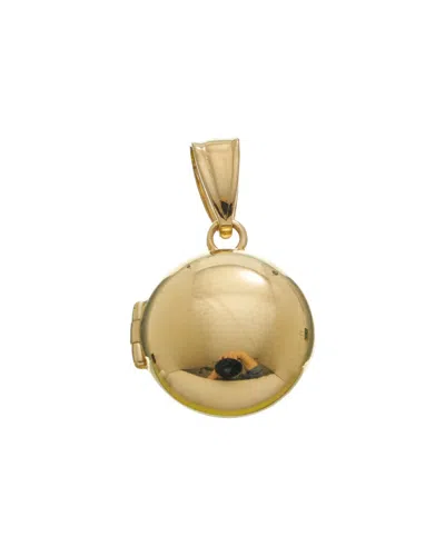 Italian Gold 14k 13mm Puffed Round Locket Pendant