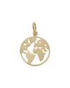 Italian Gold 14k 13mm World Map Pendant In Gold