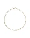 Italian Gold 14k 2.5mm Polished Paperclip Chain Bracelet In Metallic