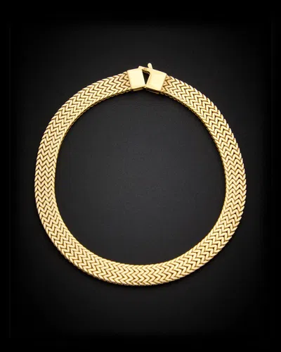 Italian Gold 14k 5.8mm Double Row Chevron Fancy Link Bracelet In Gold
