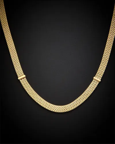 Italian Gold 14k 5.8mm Double Row Chevron Fancy Link Necklace In Gold