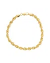 Italian Gold 14k 5mm Hollow Rope Bracelet In Gold