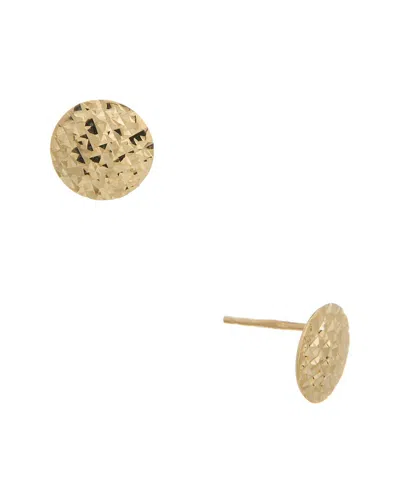 Italian Gold 14k 9mm Diamond Cut Disk Stud Earrings