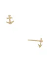Italian Gold 14k Anchor Stud Earrings In Gold