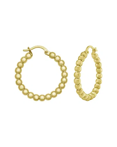 Italian Gold 14k Bead Hoop Earrings