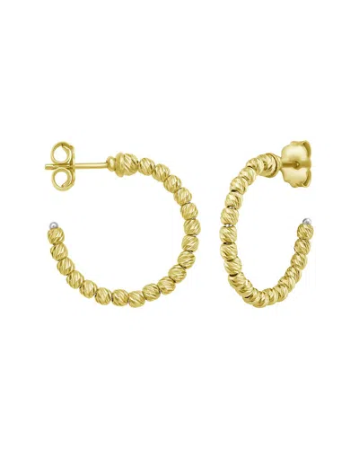 Italian Gold 14k Bead Hoop Earrings