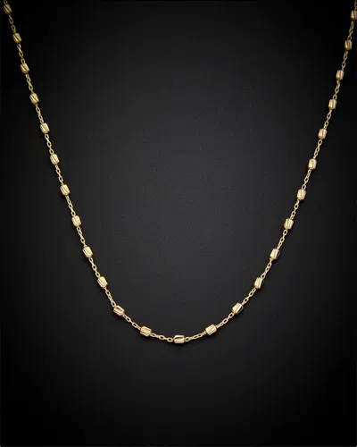 Italian Gold 14k Bead Station Necklace In Gold