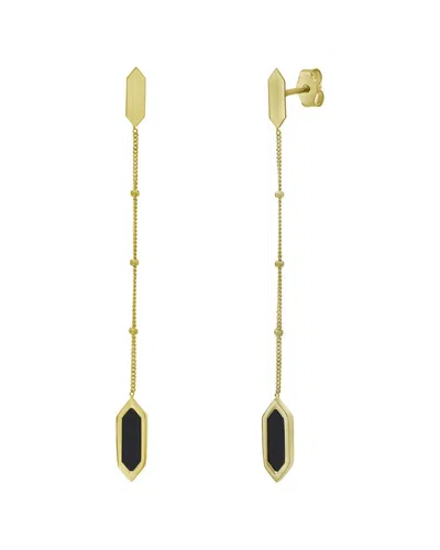 Italian Gold 14k Black Onyx Dangle Earrings