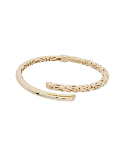 Italian Gold 14k Byzantine Bypass Bangle In Transparent