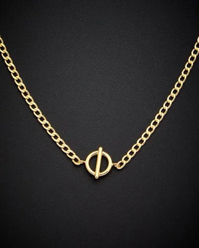 ITALIAN GOLD 14K CIRCLE & BAR CHOKER NECKLACE