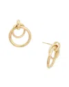 Italian Gold 14k Double Circle Drop Earrings In Gold