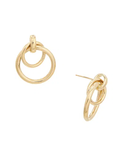 Italian Gold 14k Double Circle Drop Earrings
