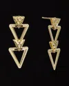 Italian Gold 14k Double Triangle Drop Earrings