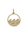 Italian Gold 14k Double Wave Pendant In Gold