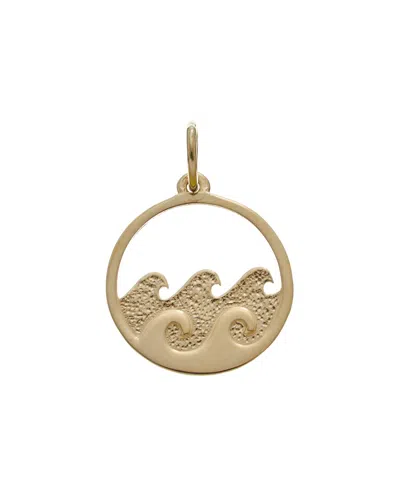 Italian Gold 14k Double Wave Pendant