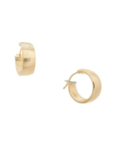 Italian Gold Ribbed Hoops In Gold