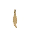Italian Gold 14k Feather Pendant In Gold