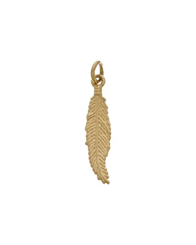 Italian Gold 14k Feather Pendant