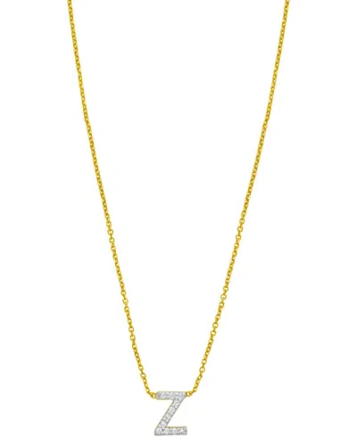 Italian Gold 14k Gold 0.04 Ct. Tw. Diamond Initial Necklace
