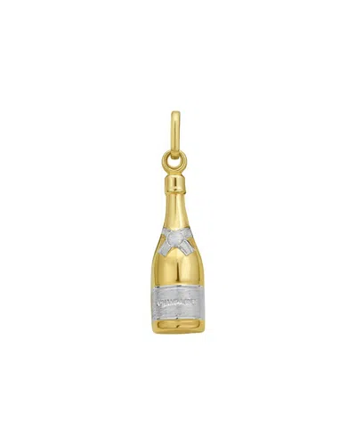 Italian Gold 14k Gold Champagne Bottle Charm Pendant
