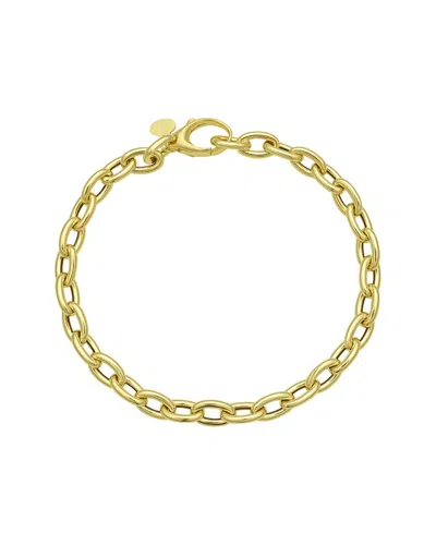 Italian Gold 14k Gold Charm Lock Rolo Bracelet