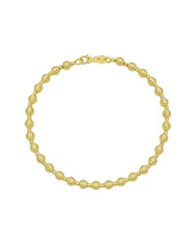 Italian Gold 14k Gold Diamond Cut Disco Bead Bracelet