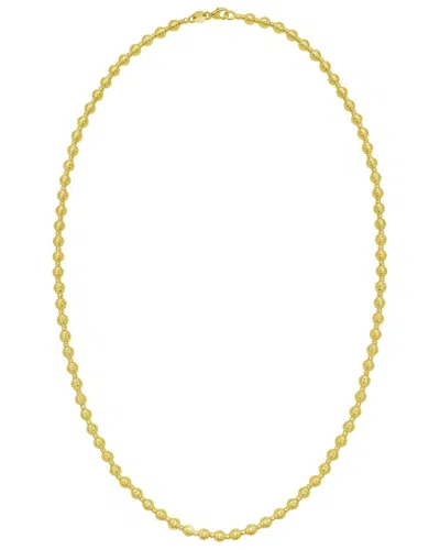 Italian Gold 14k Gold Diamond Cut Disco Bead Necklace