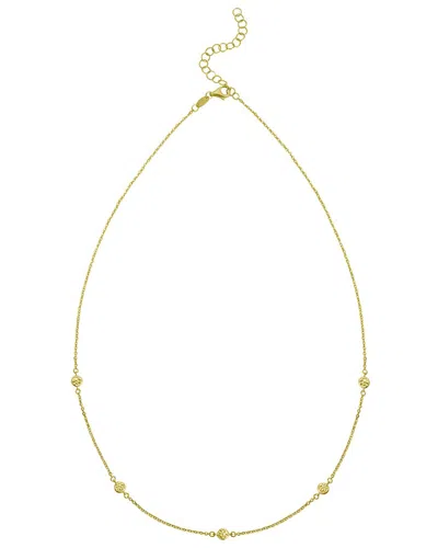 Italian Gold 14k Gold Diamond Cut Tennis Bead Necklace