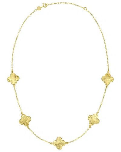 Italian Gold 14k Gold Golden Clover Necklace