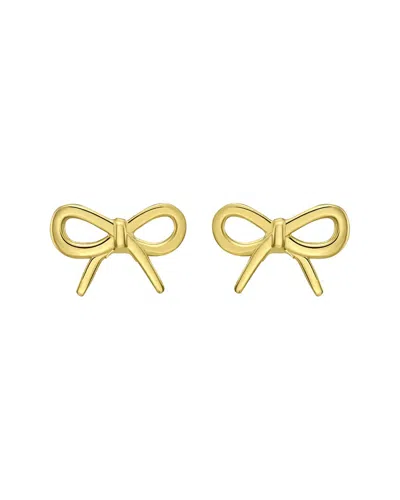 Italian Gold 14k Gold Mini Bow Earrings
