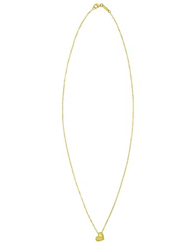 Italian Gold 14k Gold Mini Puff Heart Necklace