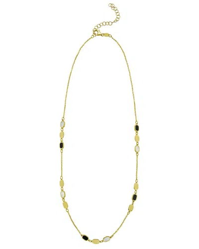 Italian Gold 14k Gold Mother Of Pearl Inlay Bracelet