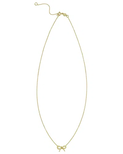 Italian Gold 14k Gold Small Bow Necklace