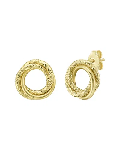 Italian Gold 14k Gold Trinity Stud Earrings