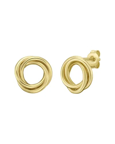 Italian Gold 14k Gold Trinity Stud Earrings