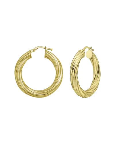Italian Gold 14k Gold Twist Hoop Earrings
