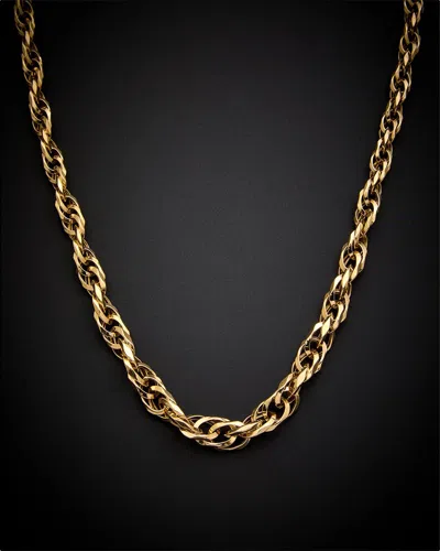 ITALIAN GOLD 14K GRADUATED INTERLOCKING TWIST LINK NECKLACE