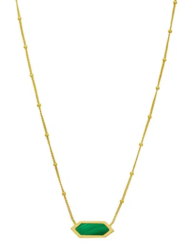 Italian Gold 14k Green Malachite Necklace