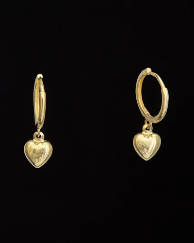Italian Gold 14k Heart Endless Hoops In Transparent