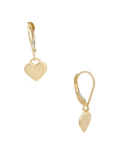 Italian Gold 14k Heart Leverback Earrings