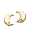 Italian Gold Diamond Moon Studs