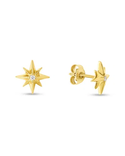 Italian Gold Diamond North Star Studs
