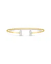 Italian Gold 14k  0.08 Ct. Tw. Diamond Accent Bar Bangle Bracelet