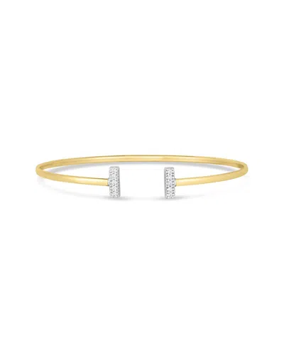 Italian Gold 14k  0.08 Ct. Tw. Diamond Accent Bar Bangle Bracelet